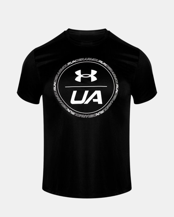 Men's UA Speed Stride Graphic Short Sleeve in Black image number 4